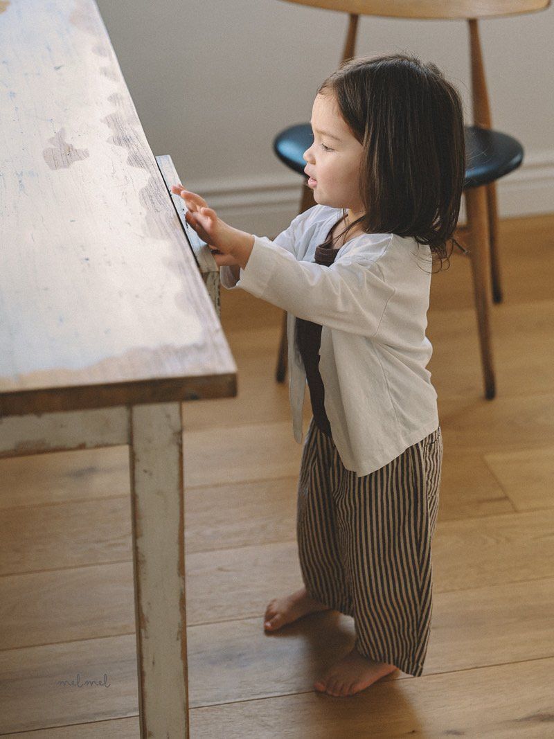 Melmel - Korean Children Fashion - #stylishchildhood - Stripe Hip Pocket Pants - 8