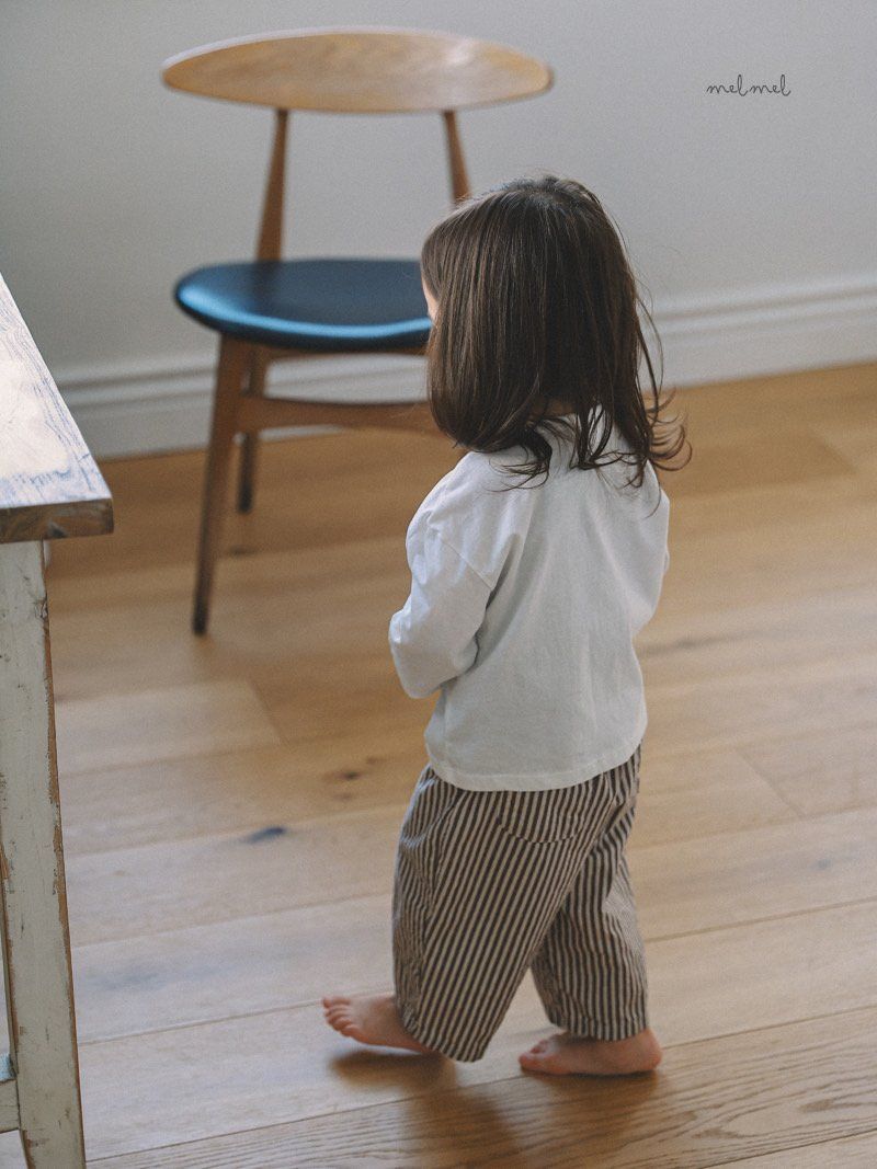 Melmel - Korean Children Fashion - #toddlerclothing - Stripe Hip Pocket Pants - 7