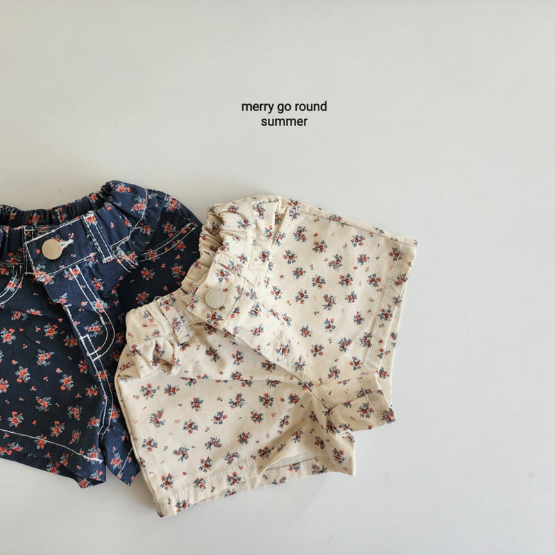 Merry Go Round - Korean Children Fashion - #Kfashion4kids - Flower Cotton Shorts