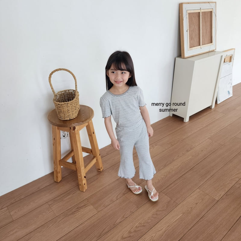 Merry Go Round - Korean Children Fashion - #kidzfashiontrend - Striped Bootcut Set - 4