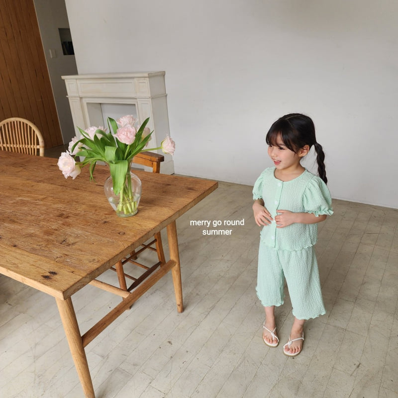 Merry Go Round - Korean Children Fashion - #childofig - Puff Cardigan Set