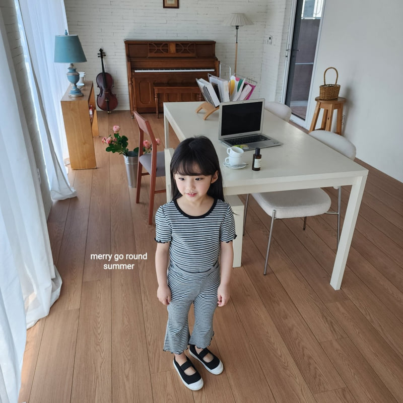 Merry Go Round - Korean Children Fashion - #childofig - Striped Bootcut Set - 12