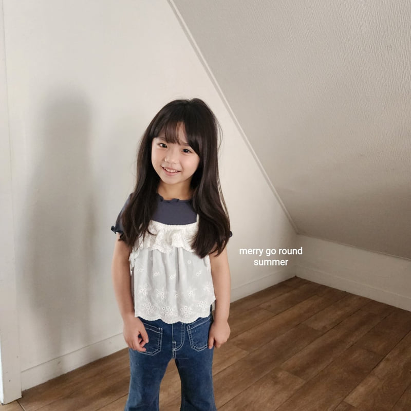 Merry Go Round - Korean Children Fashion - #childofig - Embroidered Bustier - 7