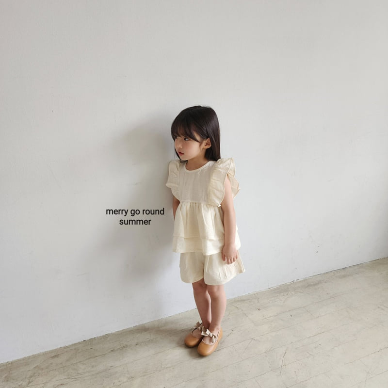 Merry Go Round - Korean Children Fashion - #designkidswear - Frill Blouse Set - 2
