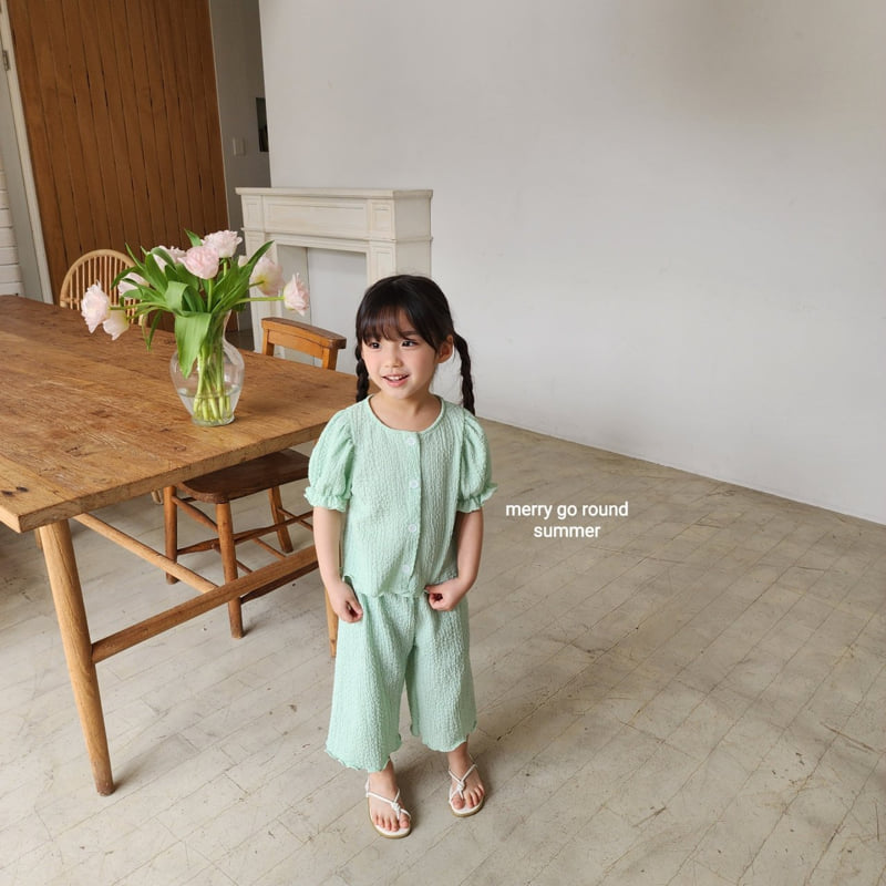 Merry Go Round - Korean Children Fashion - #designkidswear - Puff Cardigan Set - 3