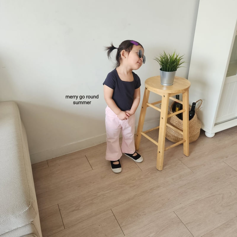 Merry Go Round - Korean Children Fashion - #designkidswear - Square Neck Short Sleeve Tee - 7
