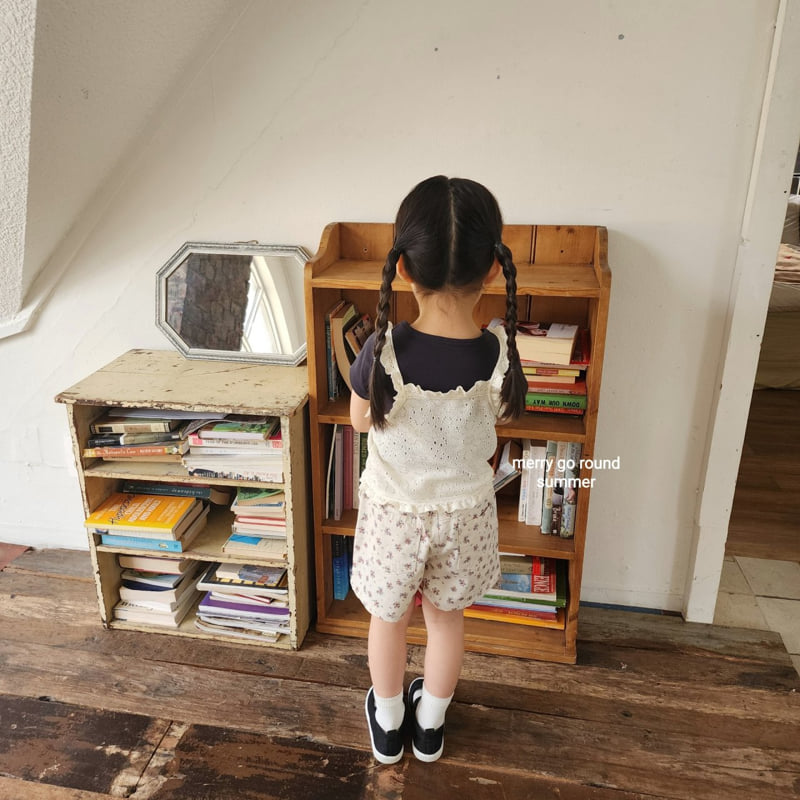 Merry Go Round - Korean Children Fashion - #discoveringself - Flower Cotton Shorts - 10