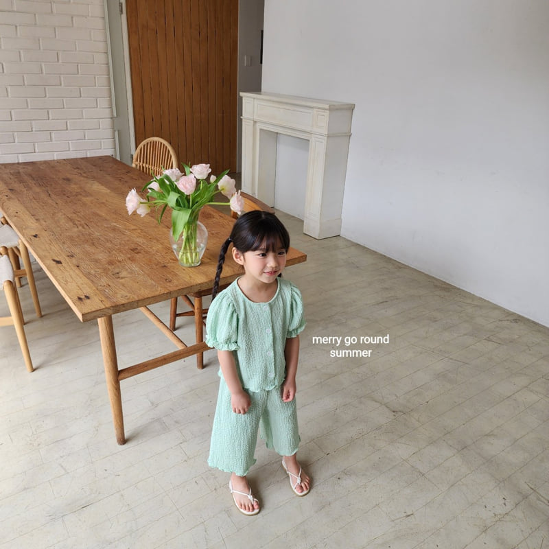 Merry Go Round - Korean Children Fashion - #designkidswear - Puff Cardigan Set - 4