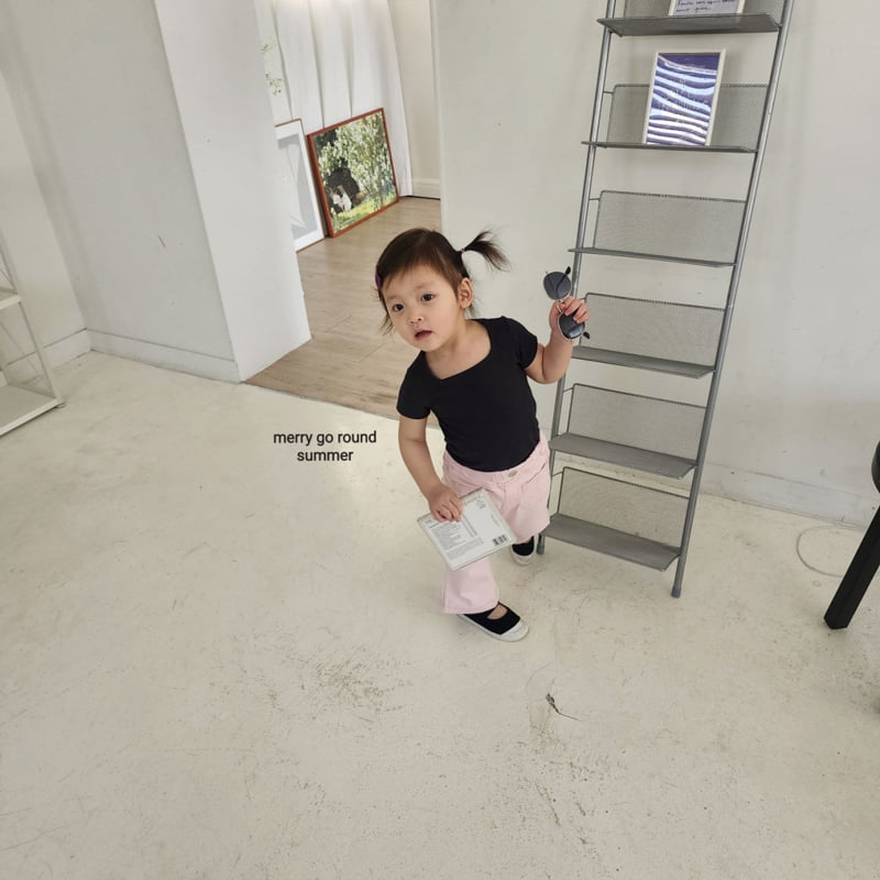 Merry Go Round - Korean Children Fashion - #discoveringself - Square Neck Short Sleeve Tee - 8