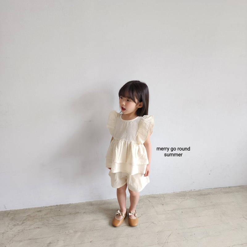 Merry Go Round - Korean Children Fashion - #discoveringself - Frill Blouse Set - 4