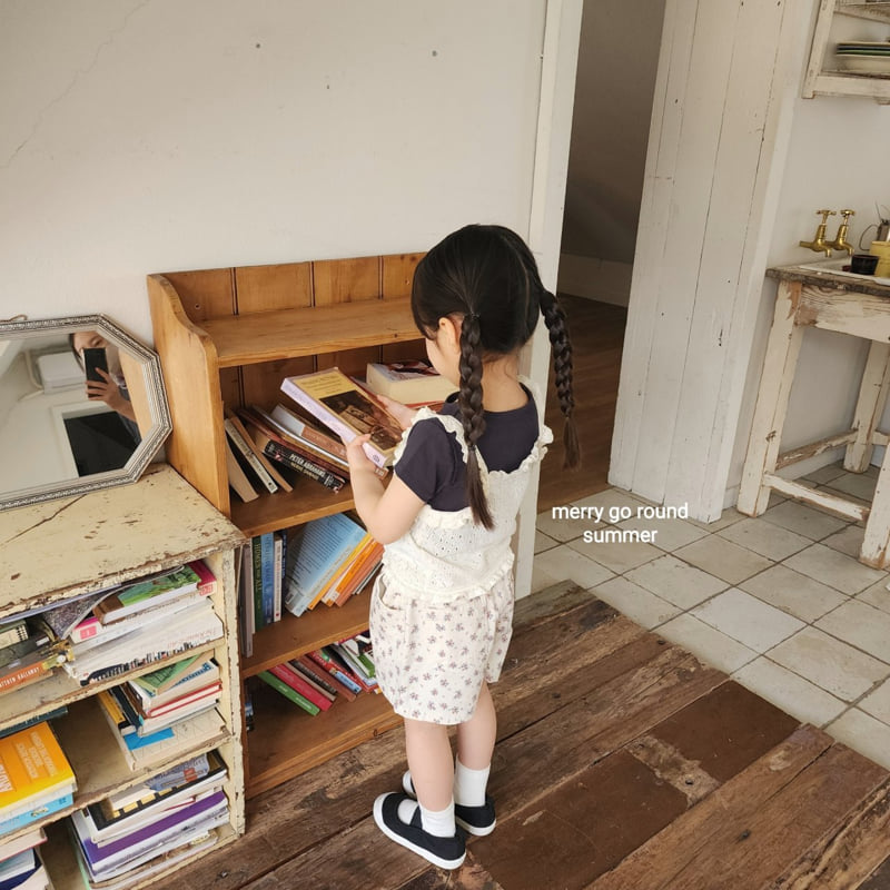 Merry Go Round - Korean Children Fashion - #fashionkids - Flower Cotton Shorts - 11