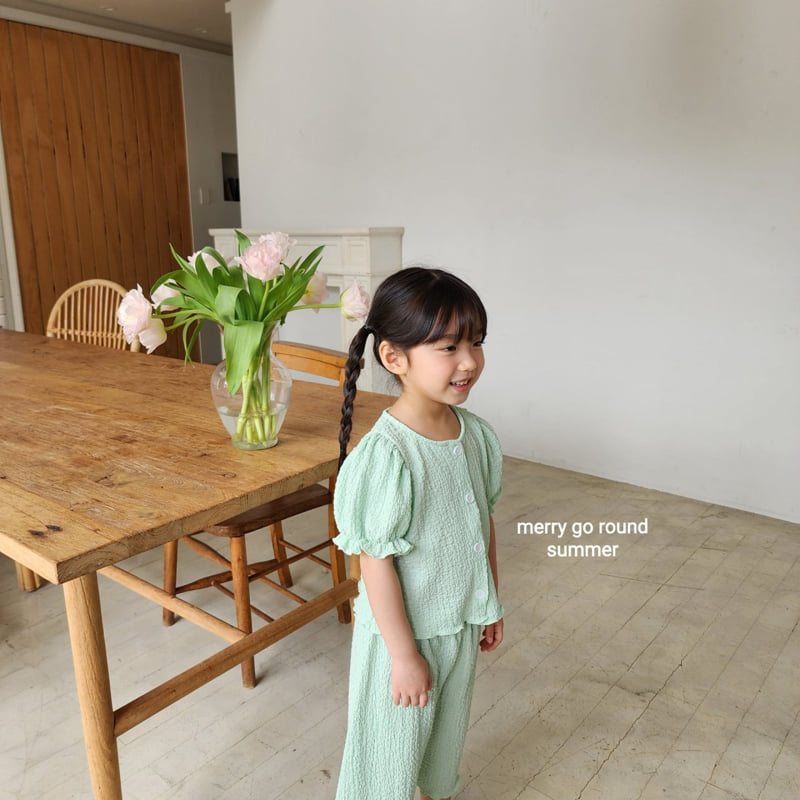 Merry Go Round - Korean Children Fashion - #fashionkids - Puff Cardigan Set - 5