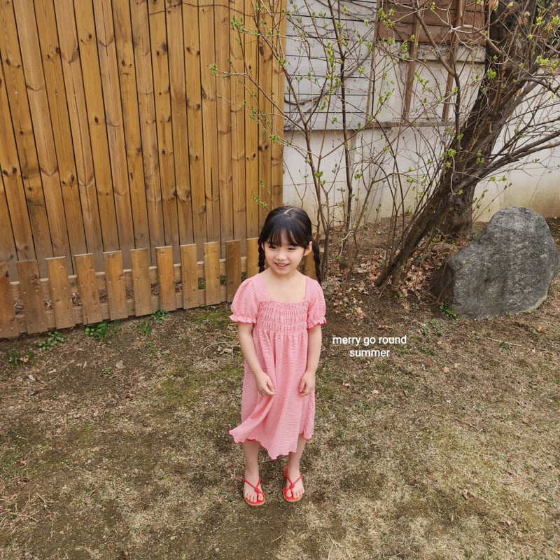 Merry Go Round - Korean Children Fashion - #discoveringself - Puff Shirred One-piece - 4