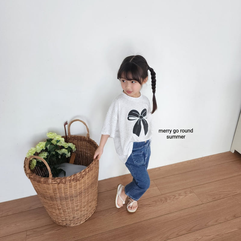 Merry Go Round - Korean Children Fashion - #fashionkids - Ribbon Tee - 10
