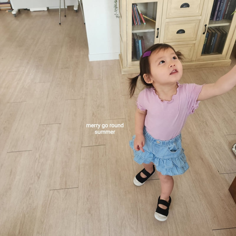 Merry Go Round - Korean Children Fashion - #kidsshorts - Summer Wave Tee - 2