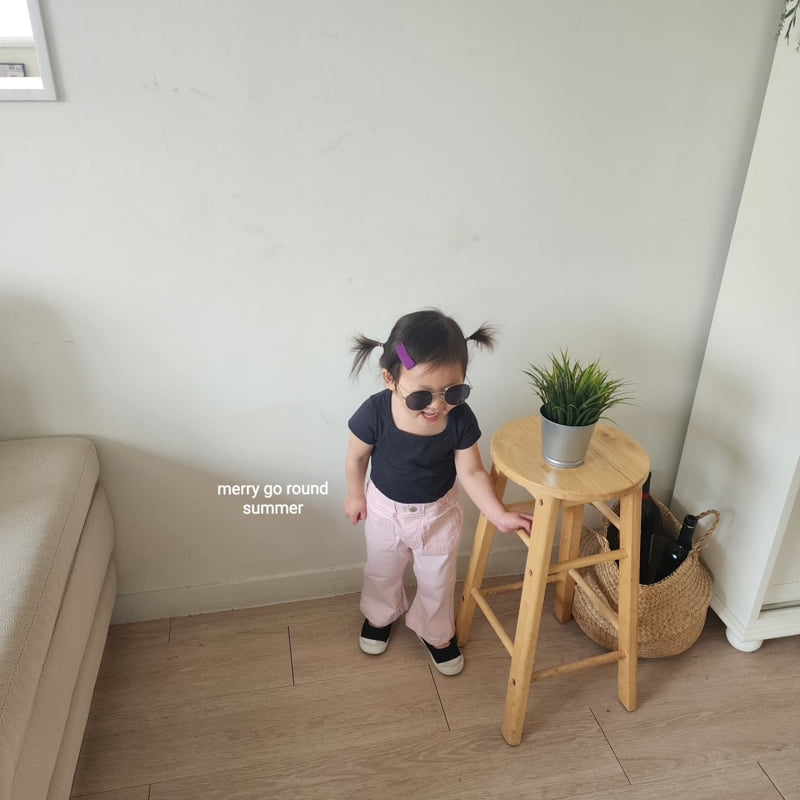 Merry Go Round - Korean Children Fashion - #kidsshorts - Square Neck Short Sleeve Tee - 10