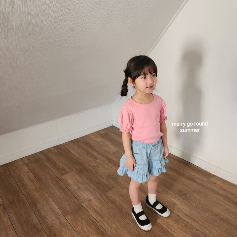 Merry Go Round - Korean Children Fashion - #kidsstore - Pink Coat Puff Tee - 3