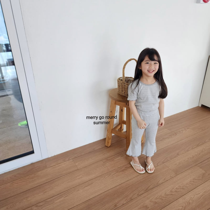 Merry Go Round - Korean Children Fashion - #kidsstore - Striped Bootcut Set - 2