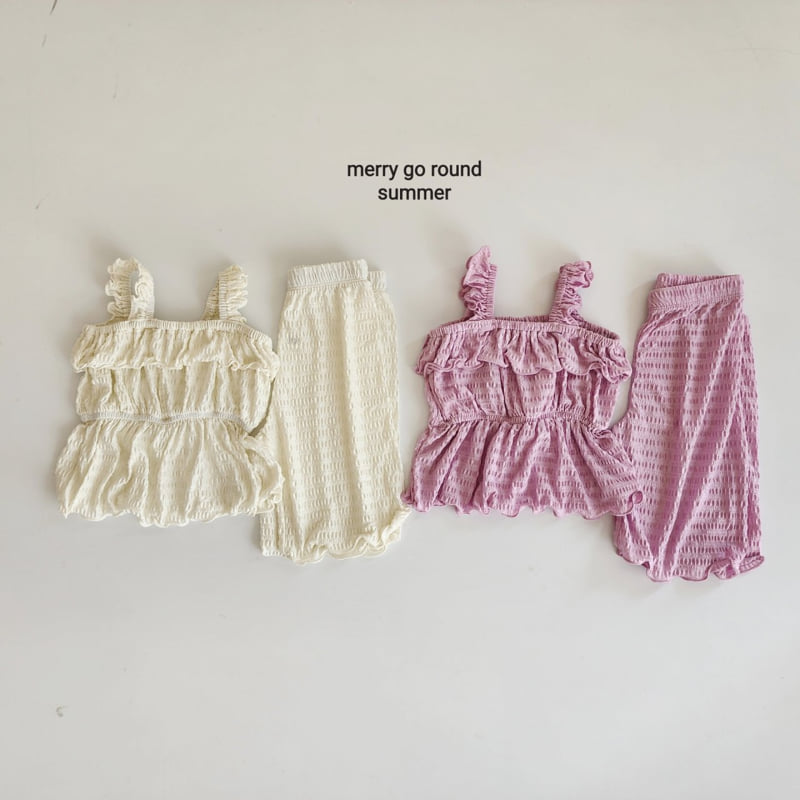 Merry Go Round - Korean Children Fashion - #kidsstore - Waffle Pleated Set - 12