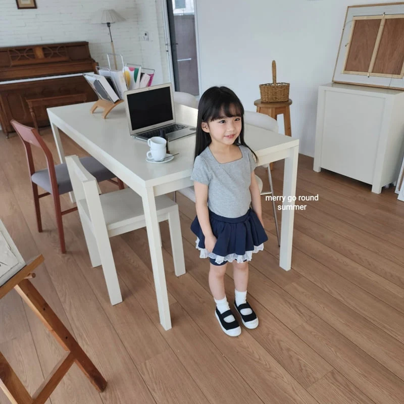 Merry Go Round - Korean Children Fashion - #kidsstore - Square Neck Short Sleeve Tee - 11