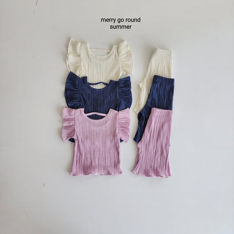 Merry Go Round - Korean Children Fashion - #kidzfashiontrend - Frill Pleated Set