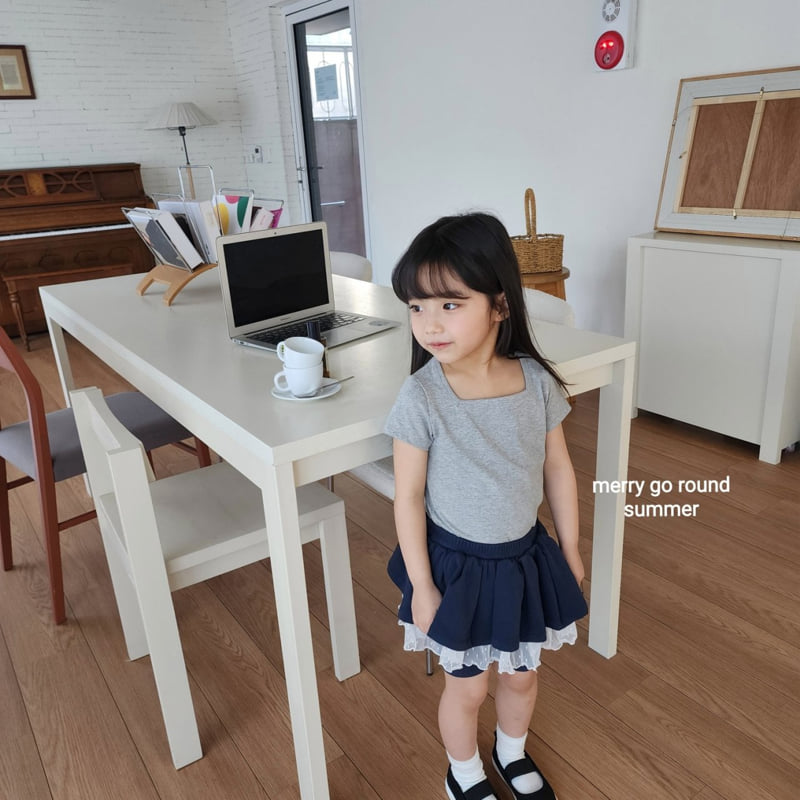 Merry Go Round - Korean Children Fashion - #kidzfashiontrend - Square Neck Short Sleeve Tee - 12