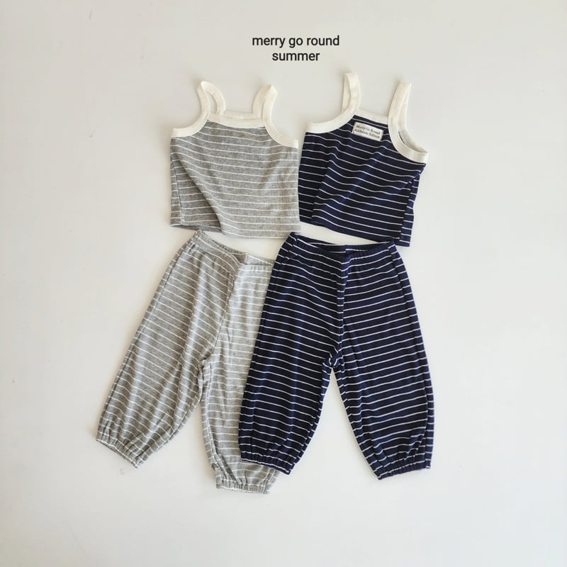 Merry Go Round - Korean Children Fashion - #littlefashionista - Striped Jogger Pants Set - 12