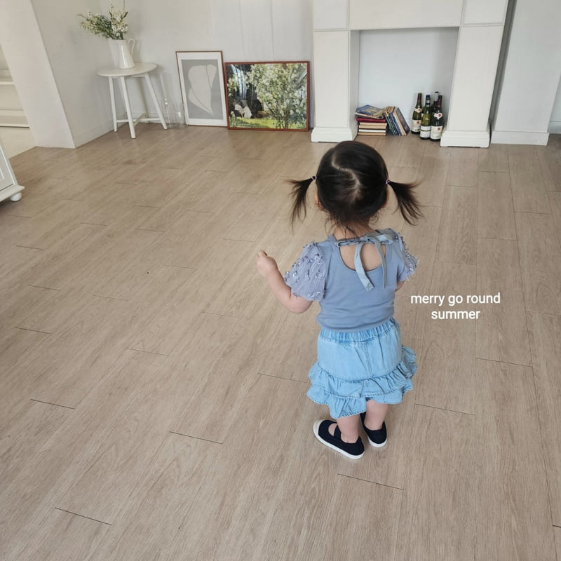 Merry Go Round - Korean Children Fashion - #littlefashionista - Sleeve Ribbon Tee - 6