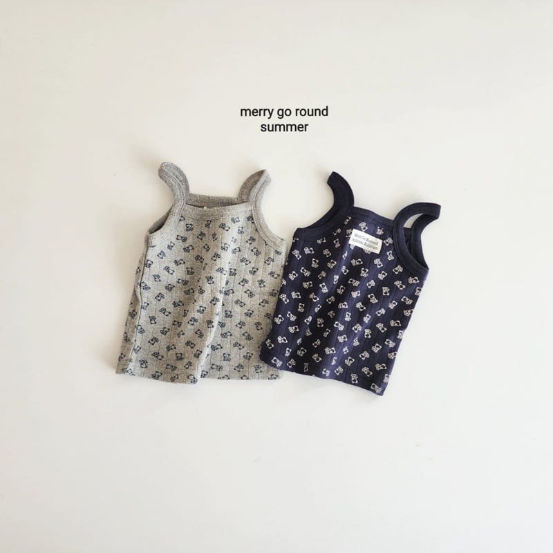 Merry Go Round - Korean Children Fashion - #littlefashionista - Bear Sleeveless - 2