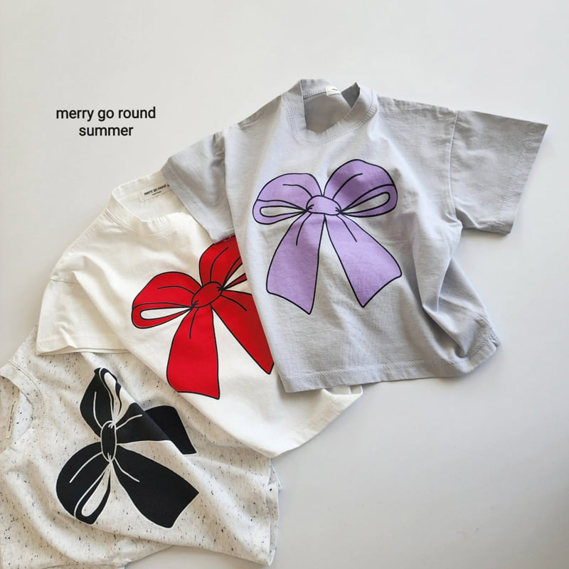 Merry Go Round - Korean Children Fashion - #littlefashionista - Ribbon Tee