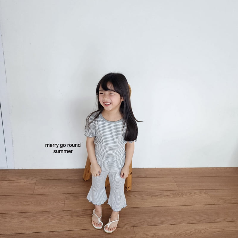 Merry Go Round - Korean Children Fashion - #magicofchildhood - Striped Bootcut Set - 6