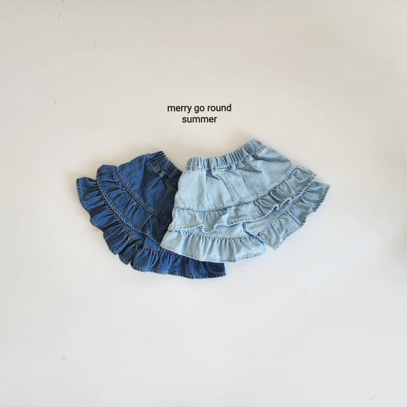 Merry Go Round - Korean Children Fashion - #magicofchildhood - Denim Cancan Shorts - 2