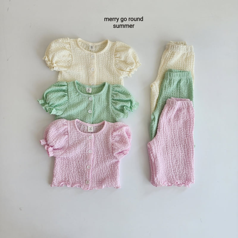 Merry Go Round - Korean Children Fashion - #minifashionista - Puff Cardigan Set - 12