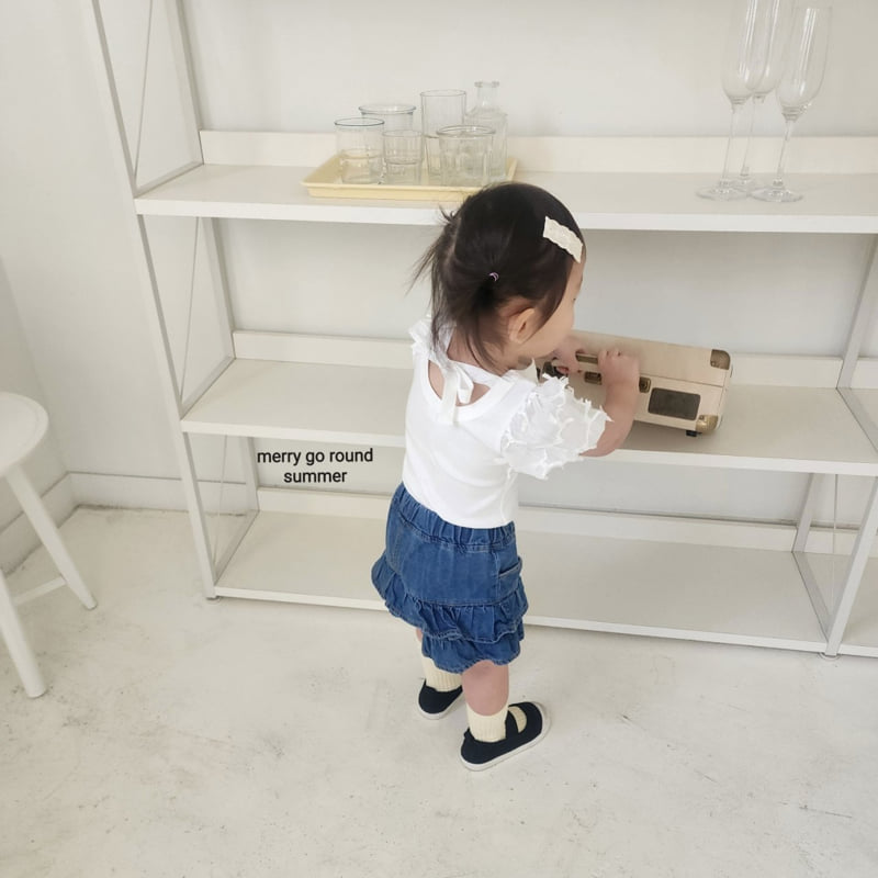 Merry Go Round - Korean Children Fashion - #minifashionista - Sleeve Ribbon Tee - 8