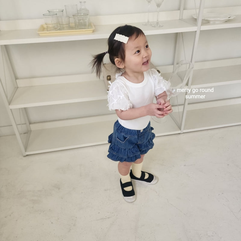 Merry Go Round - Korean Children Fashion - #prettylittlegirls - Sleeve Ribbon Tee - 9