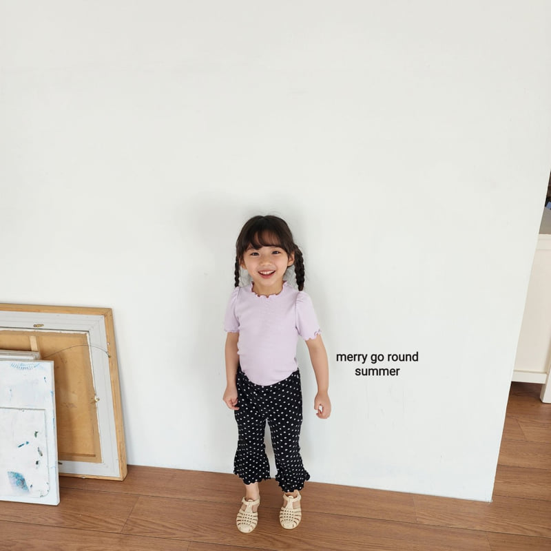 Merry Go Round - Korean Children Fashion - #stylishchildhood - Rib Wave Tee - 5