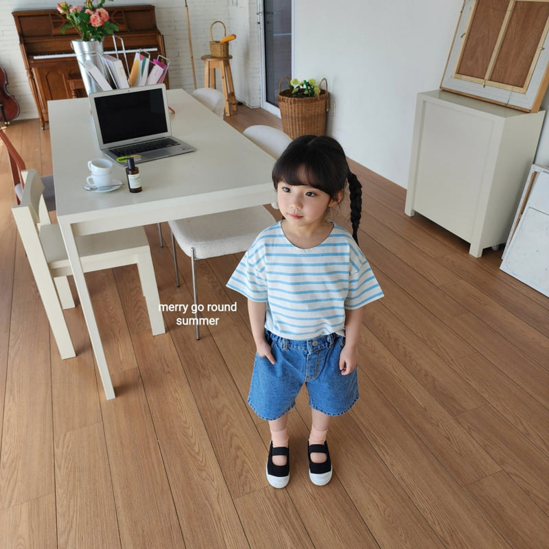 Merry Go Round - Korean Children Fashion - #stylishchildhood - Stripe Tee - 2