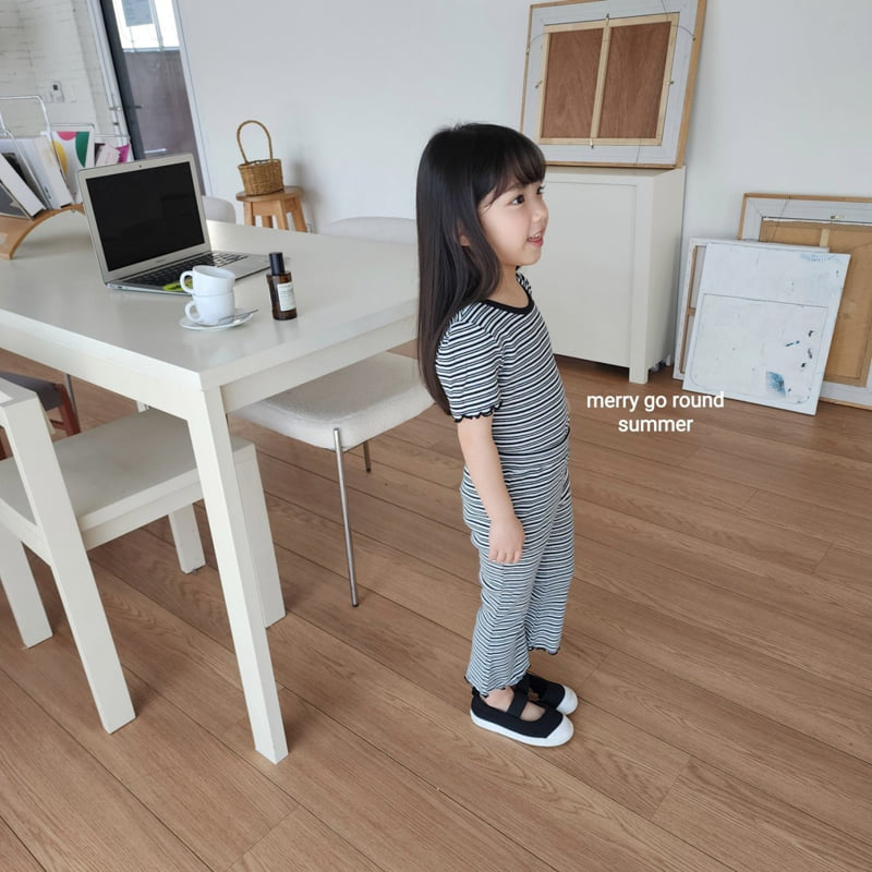 Merry Go Round - Korean Children Fashion - #stylishchildhood - Striped Bootcut Set - 11