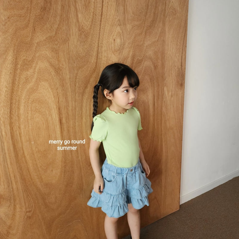 Merry Go Round - Korean Children Fashion - #todddlerfashion - Rib Wave Tee - 3