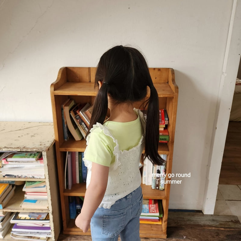 Merry Go Round - Korean Children Fashion - #todddlerfashion - Span Lace Sleeveless - 2