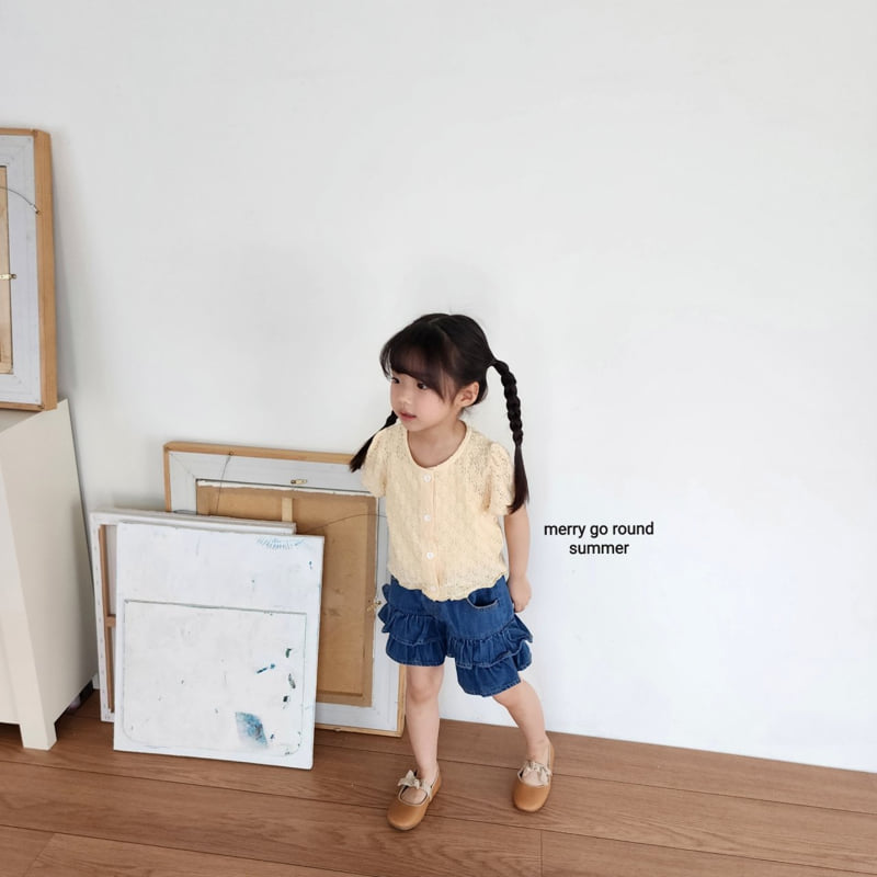 Merry Go Round - Korean Children Fashion - #todddlerfashion - Denim Cancan Shorts - 5