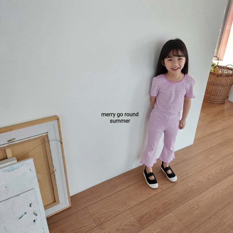 Merry Go Round - Korean Children Fashion - #toddlerclothing - Striped Bootcut Set - 10