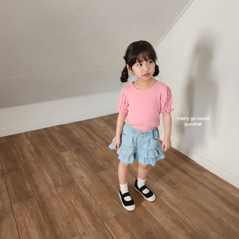 Merry Go Round - Korean Children Fashion - #toddlerclothing - Denim Cancan Shorts - 6