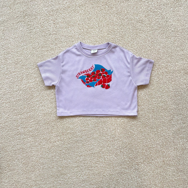 Middle Name - Korean Children Fashion - #childofig - Crop Strawberry Tee - 3