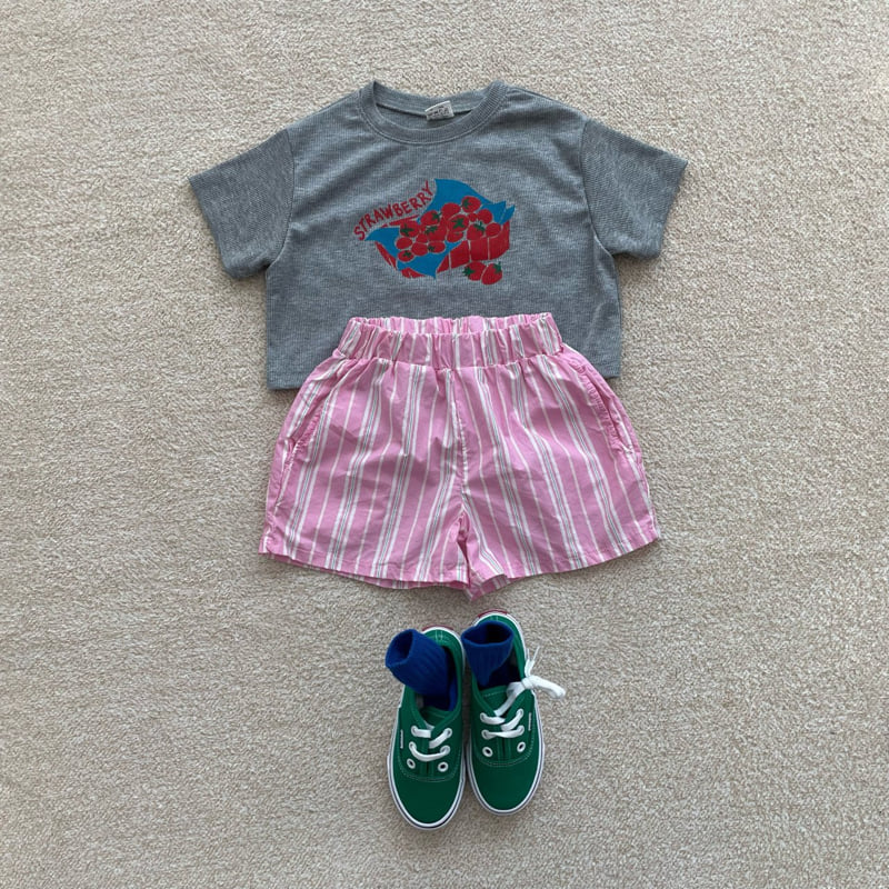 Middle Name - Korean Children Fashion - #designkidswear - Crop Strawberry Tee - 5