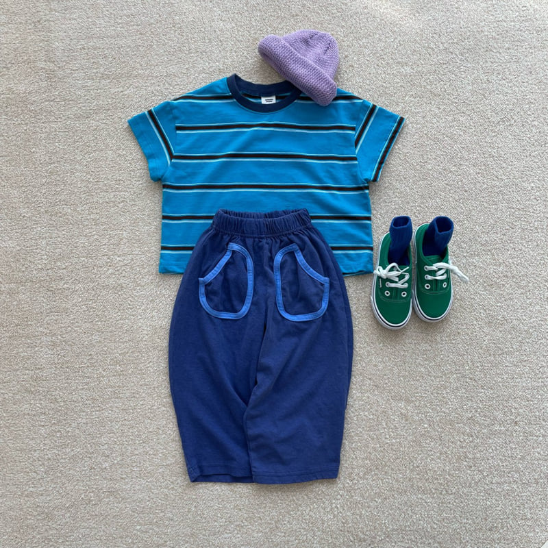 Middle Name - Korean Children Fashion - #kidsshorts - Crayon Stripe Tee - 12