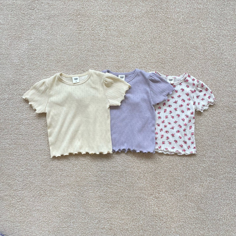 Middle Name - Korean Children Fashion - #kidsshorts - Eyelet Punching Tee - 5