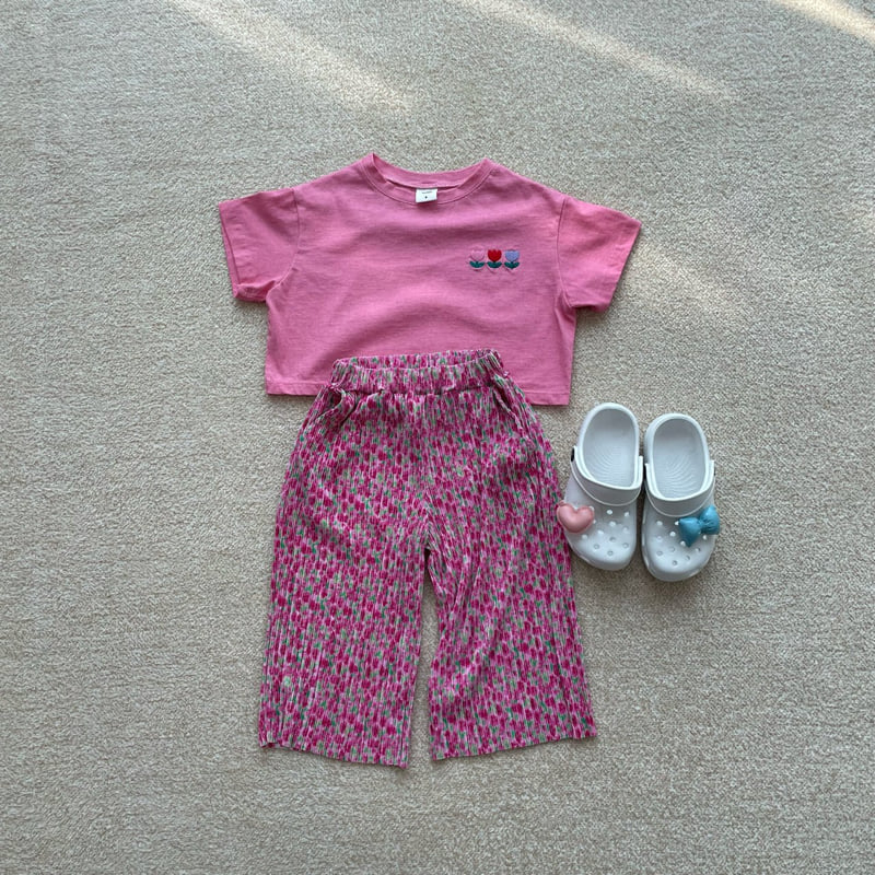 Middle Name - Korean Children Fashion - #kidsshorts - Flower Pleated Pants - 3