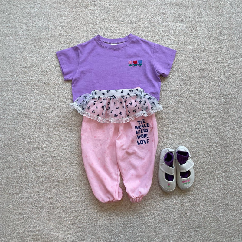 Middle Name - Korean Children Fashion - #kidzfashiontrend - Flower Layered Skirt - 10