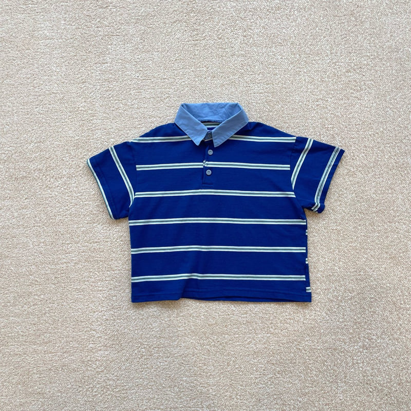 Middle Name - Korean Children Fashion - #littlefashionista - Collar Stripe Tee - 2